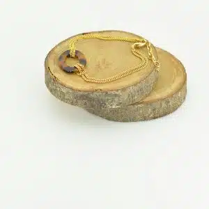 Bracelet chaîne métal doré,motif maillon acétate écaille