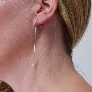 Boucles d'oreilles pendante maille serpent fine