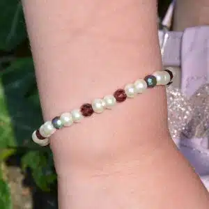 Bracelet  élastique Enfant  perle de verre nacré