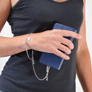 Cordon bijou de Téléphone argenté