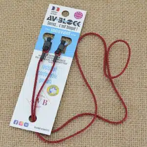 Cordon de lunettes AVBlock classique bordeaux. disponible en longueur 65cm et 80 cm