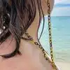 Chaine de lunettes acétate petits maillons écaille