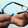 Cordon de lunettes Adulte Sport auto ajustable. Cordon de lunettes fixation chaussette sur la branche, tortillon flexible auto ajustable à l'arrière de la tête TURQUOISE