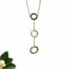 Collier pendant 3 cercles Plaqué Or 16 carats