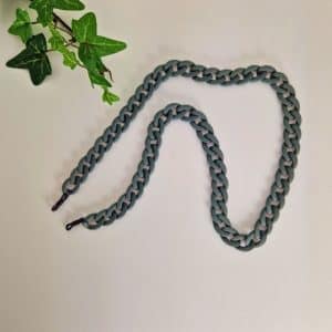 Chaine de lunettes grosses mailles acrylique, gris