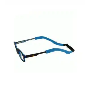 cordon de lunettes enfant auto-ajustable, fixation chaussette . Référence MOUFLET. Coloris Turquoise