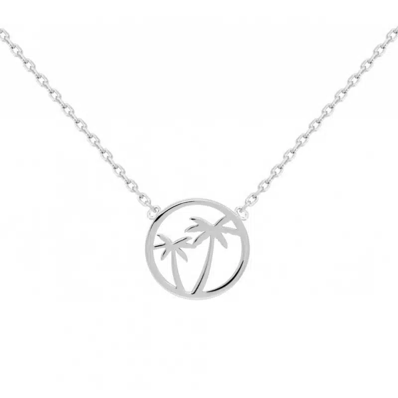 Collier Argent 925  motifs des iles, palmiers