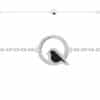 Bracelet 18 cm argent 925 motif petit oiseau perché argent et émail noir