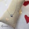 Collier argent 925 pendentif petit oiseau perché argent et émail noir
