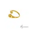 Bague large acier inoxydable doré, ajustable