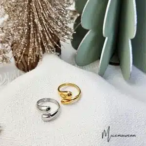 Bague ajustable acier inoxydable. Argenté ou en doré