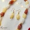 Boucles d'oreilles pendantes acier inoxydable perles baroque crème marbré