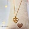 Collier doré coeur arbre de vie pendentif acier inoxydable