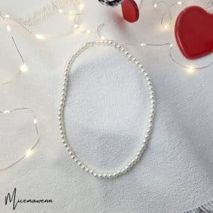 Collier perles plastique nacrées diamètre 6 mm