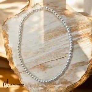 Collier perles plastique nacrées diamètre 6 mm