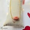 collier une perle baroque caramel sur chaine métal dorée à enfiler