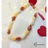 Collier perles baroque crème, blanc caramel marbré