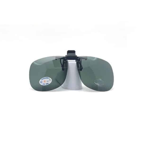 Clips solaires polarisés. Vert G15 : équilibre luminosité et confort visuel