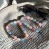 Chaine de lunettes Collier. 2 en 1 . A porter en chaine de lunettes ou en collier. Grosses perles baroques légères et élégante multicolore pastel