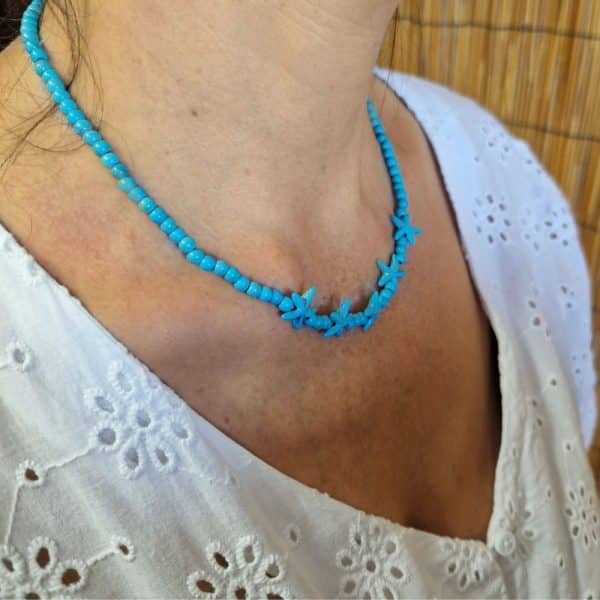 Collier étoile de mer Turquoise