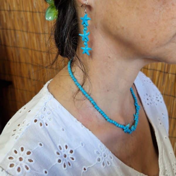 Collier étoile de mer Turquoise