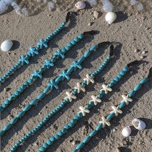 Cordon de lunettes Étoiles de mer turquoise – Esprit bord de mer
