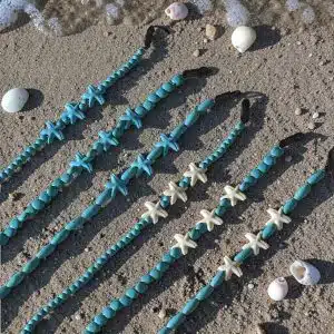 Cordon de lunettes Étoiles de mer turquoise – Esprit bord de mer